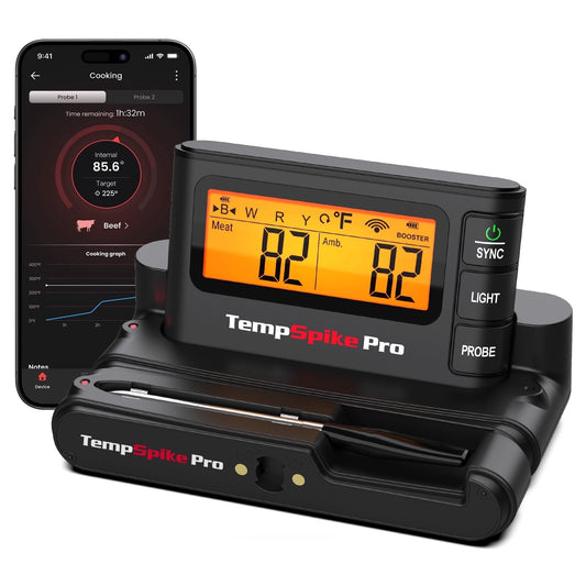 TempSpike Pro WiFi Bluetooth Wireless Meat Thermometer Digital, Unlimited Range, Detachable Thin Meat Probe & Standalone Base
