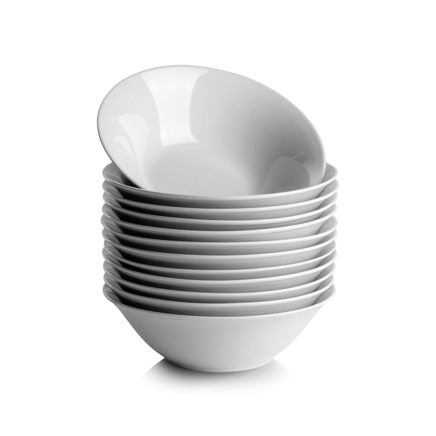 10 Strawberry Street 7" Catering Round Ceramic Cereal Bowl, Set of 12, White