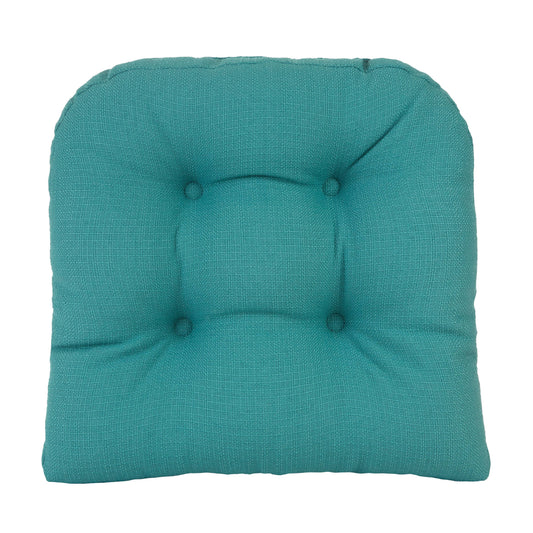 The Gripper Overstuffed Universal Non-Slip Dining Chair Cushions for Kitchen Decor or Office Use, U-Shaped Skid-Proof Seat Pad, 17x17 Inches, Teal