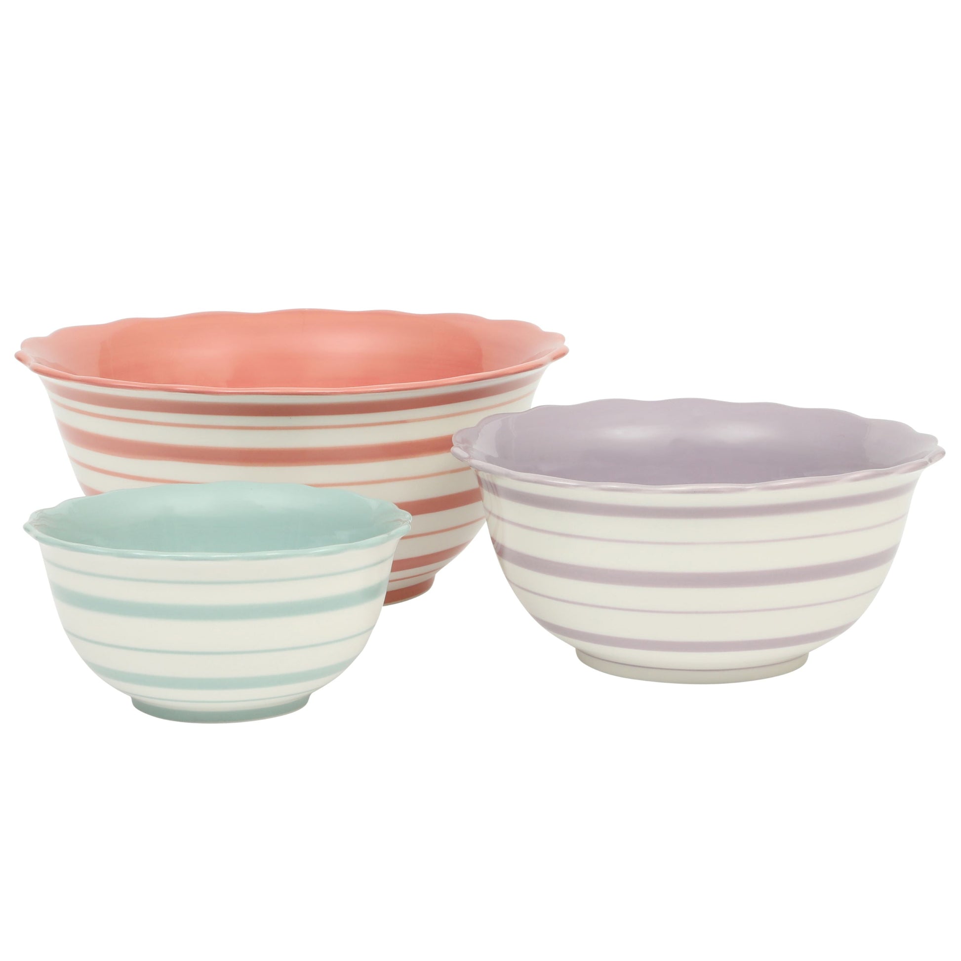 The Pioneer Woman Ainsley 3-Piece Ceramic Serving Bowl Set, Multicolor