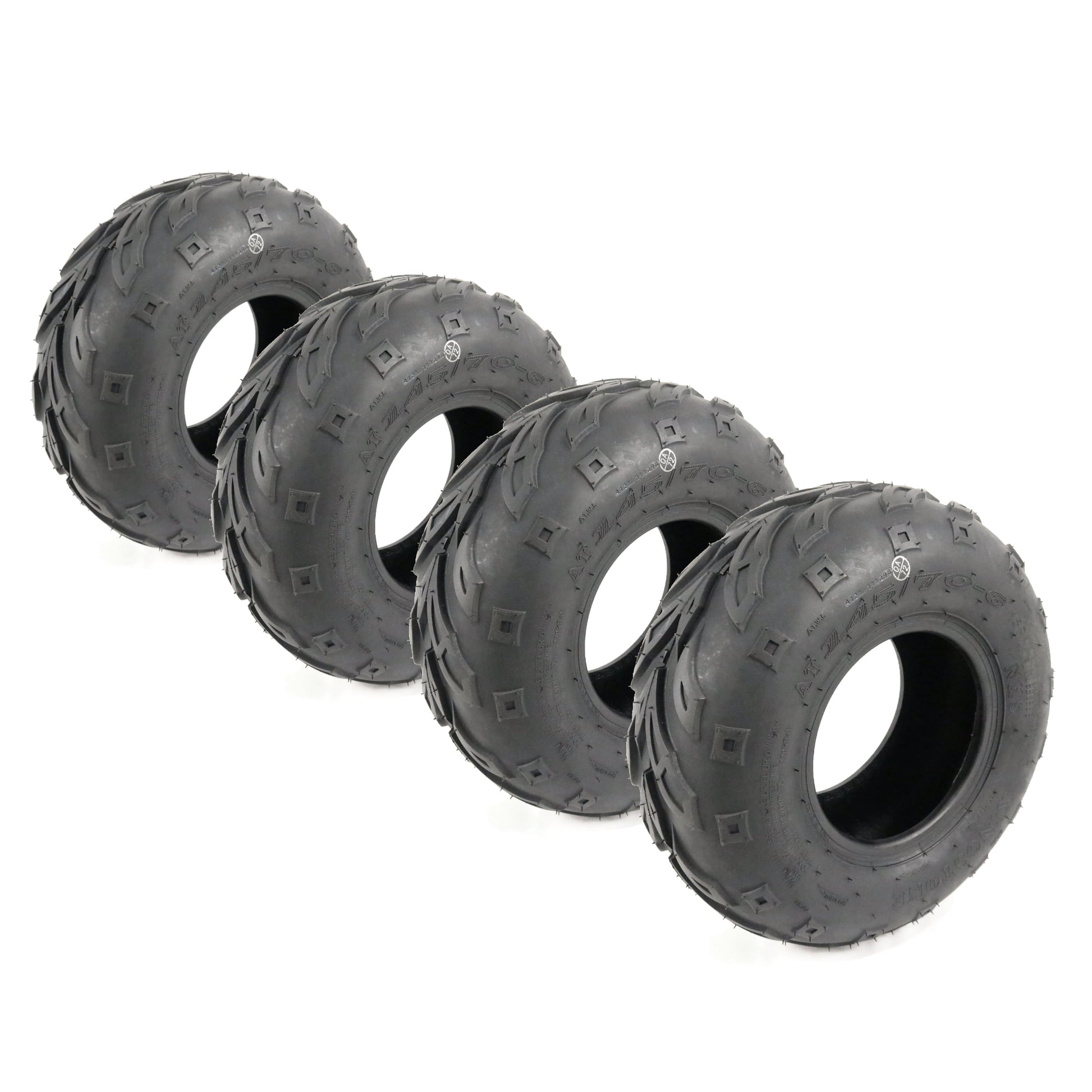 The ROP Shop | 4-Pack - Tires 145/70-6 with 6mm Tread for Coleman Powersports CC100x Mini Bike