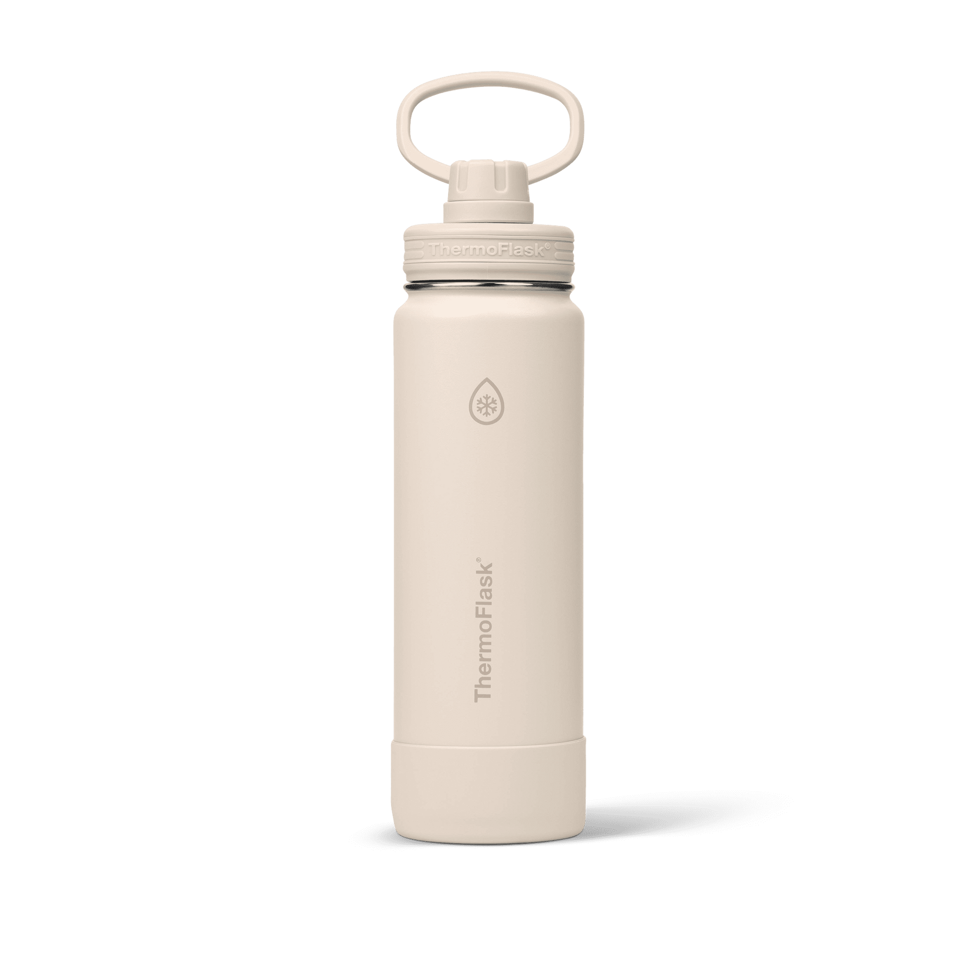 ThermoFlask Classics Insulated Stainless Steel Water Bottle with Leakproof Spout Lid, 24 oz, Sand