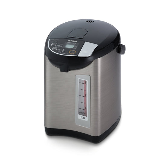 Tiger PDU-A40U-K 40L Electric Kettle with LCD Control Panel Silver Black