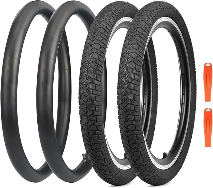 Tire 2 Tires and 2 Tubes 20x2.125 (57-406) Folding Tire for  Bikes Compatible Fits Most  Bikes