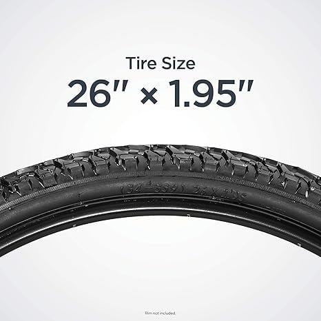 Tire, 26" x 1.95" All-Terrain Mountain Bike Tire, Wide & Blocky Knobs, Puncture Guard, Fits Internal Rim Widths 19mm-29mm, PSI Range 40 to 65