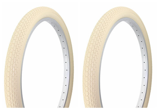 Tire set. 2 Tires. Two Tires Duro 24" x 2.125" Cream/Cream Side Wall HF-120A.