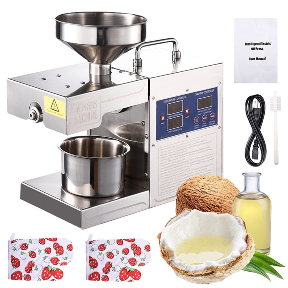 Tohu Automatic Oil Press Machine 820W, 122°F-662°F Stainless Steel Expeller for Flaxseeds & Soybeans