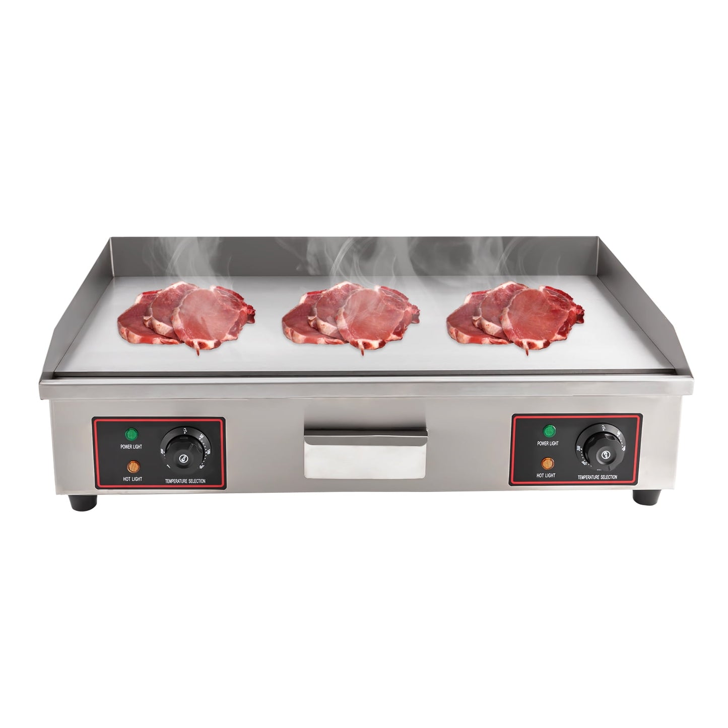 Toolven 3000W Electric Countertop Griddle, 28.7*15.75in Cast Iron Cooking Plate, Dual Heating Tubes, Large Cooking Area for Commercial Use & Parties