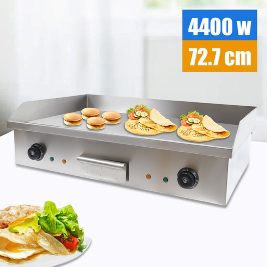 Toolven Electric Countertop Griddle with Precise Temperature Control (572°F), Large 72.7*40cm Cooking Area, Even Heating for Pancakes, Bacon, Pizza, and More, Safe with Overload Circuit Breaker