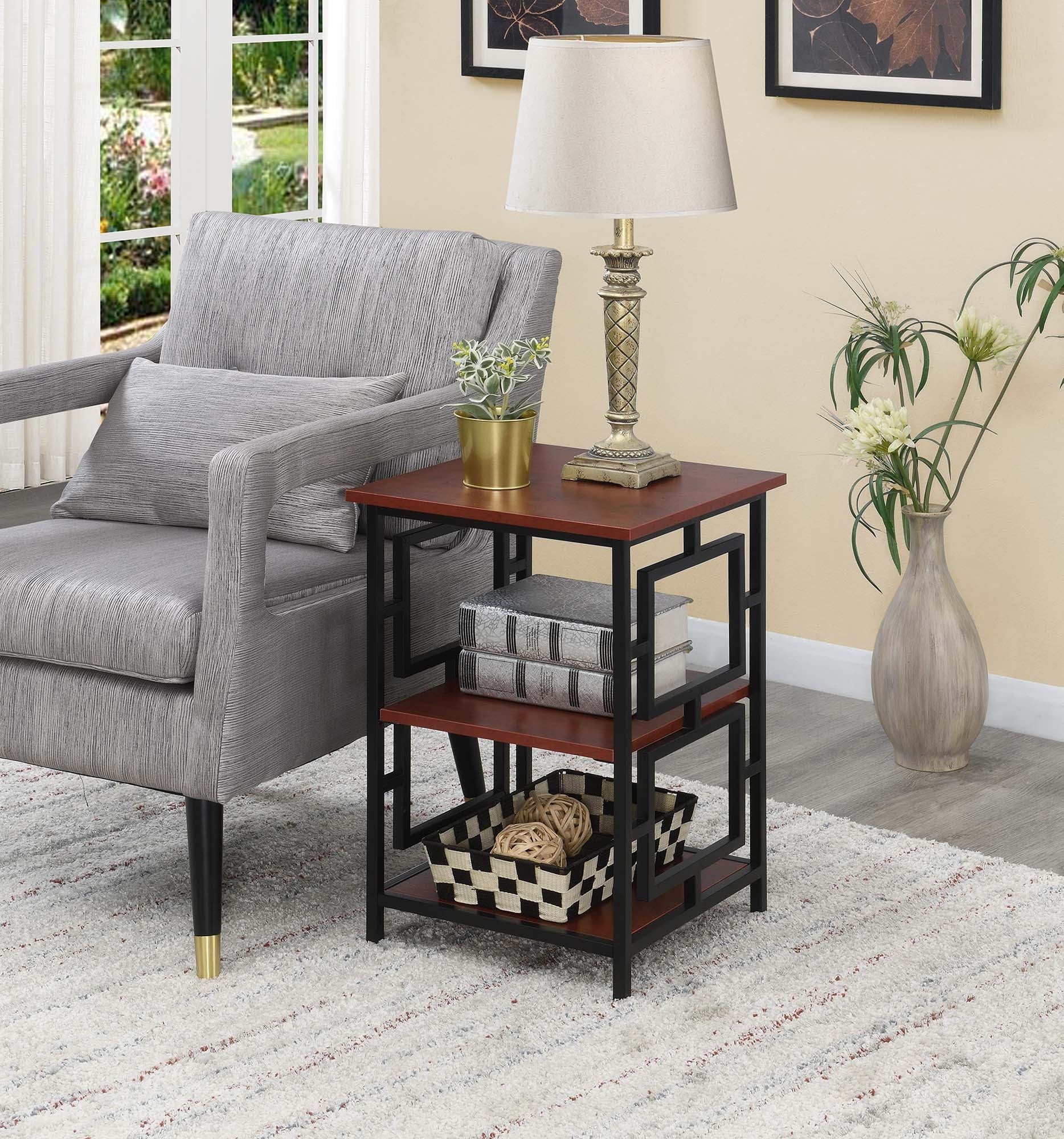 Convenience Concepts Town Square Metal Frame End Table