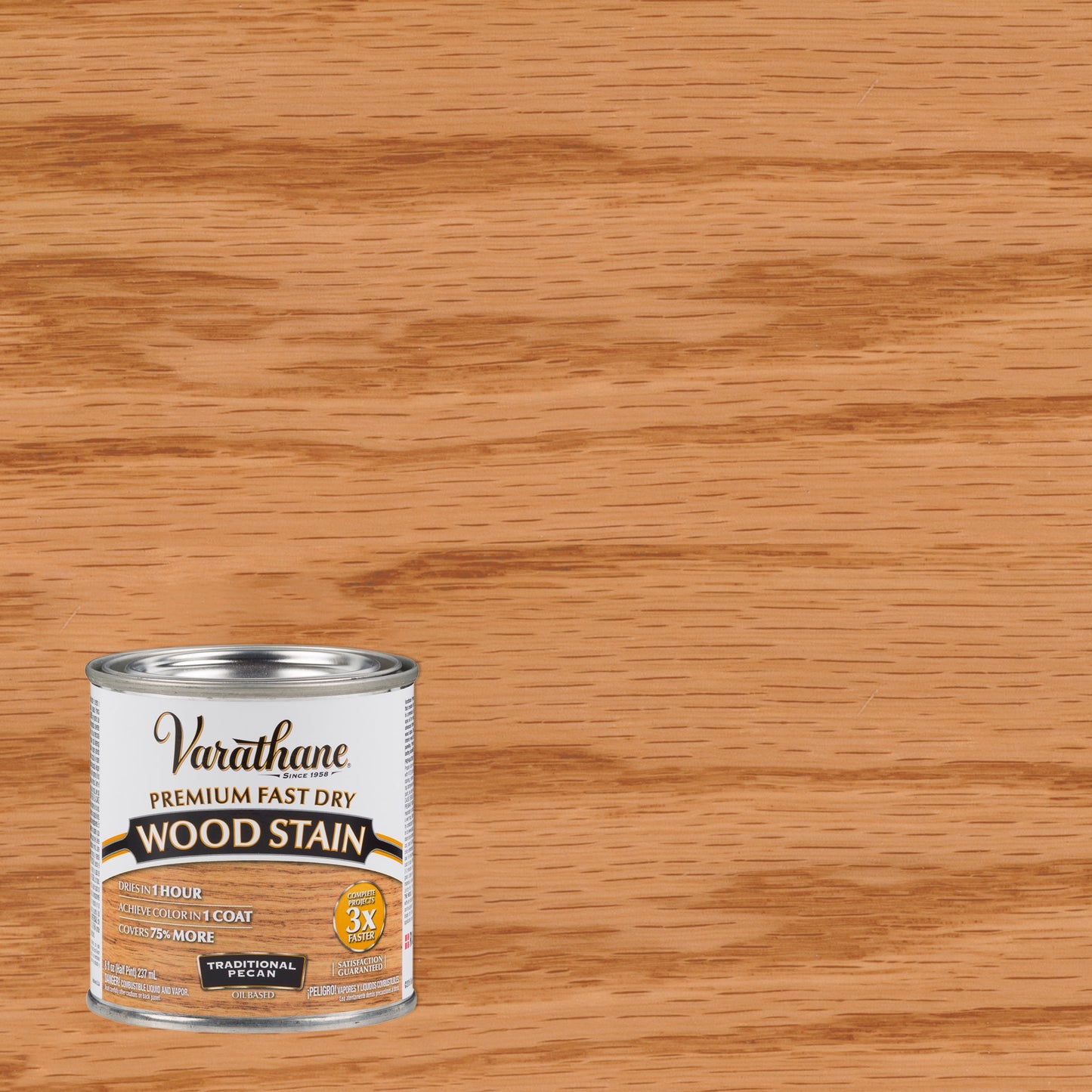 4 Pack, Traditional Pecan, Varathane Premium Fast Dry Wood Stain-262032, Half Pint