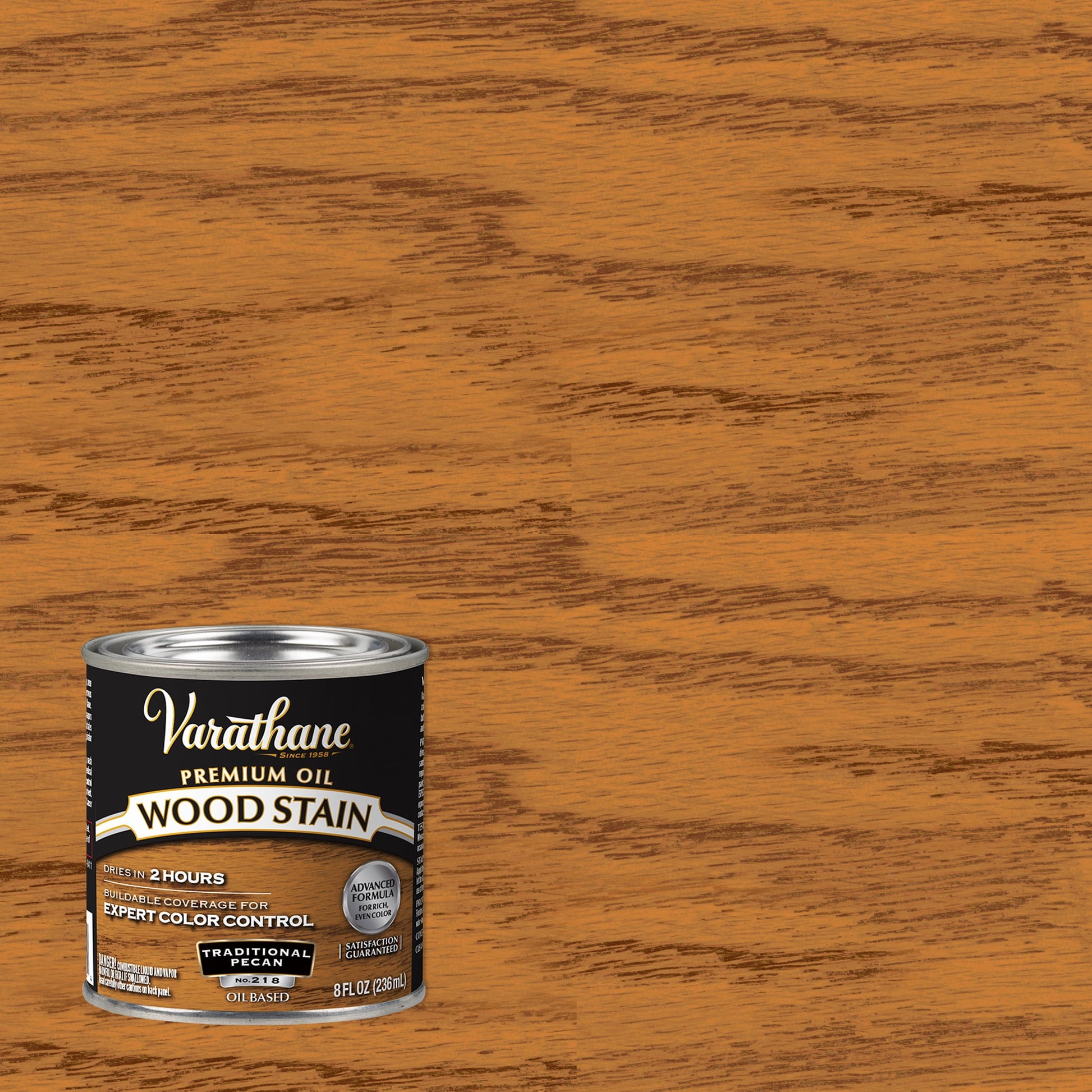 4 Pack, Traditional Pecan, Varathane Premium Oil-Based Interior Wood Stain-211790, Half Pint