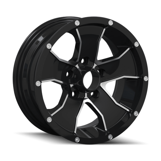 Trailer Wheels 14 15X6 5X114.3 0Et 83.82Cb Black/Machined Face