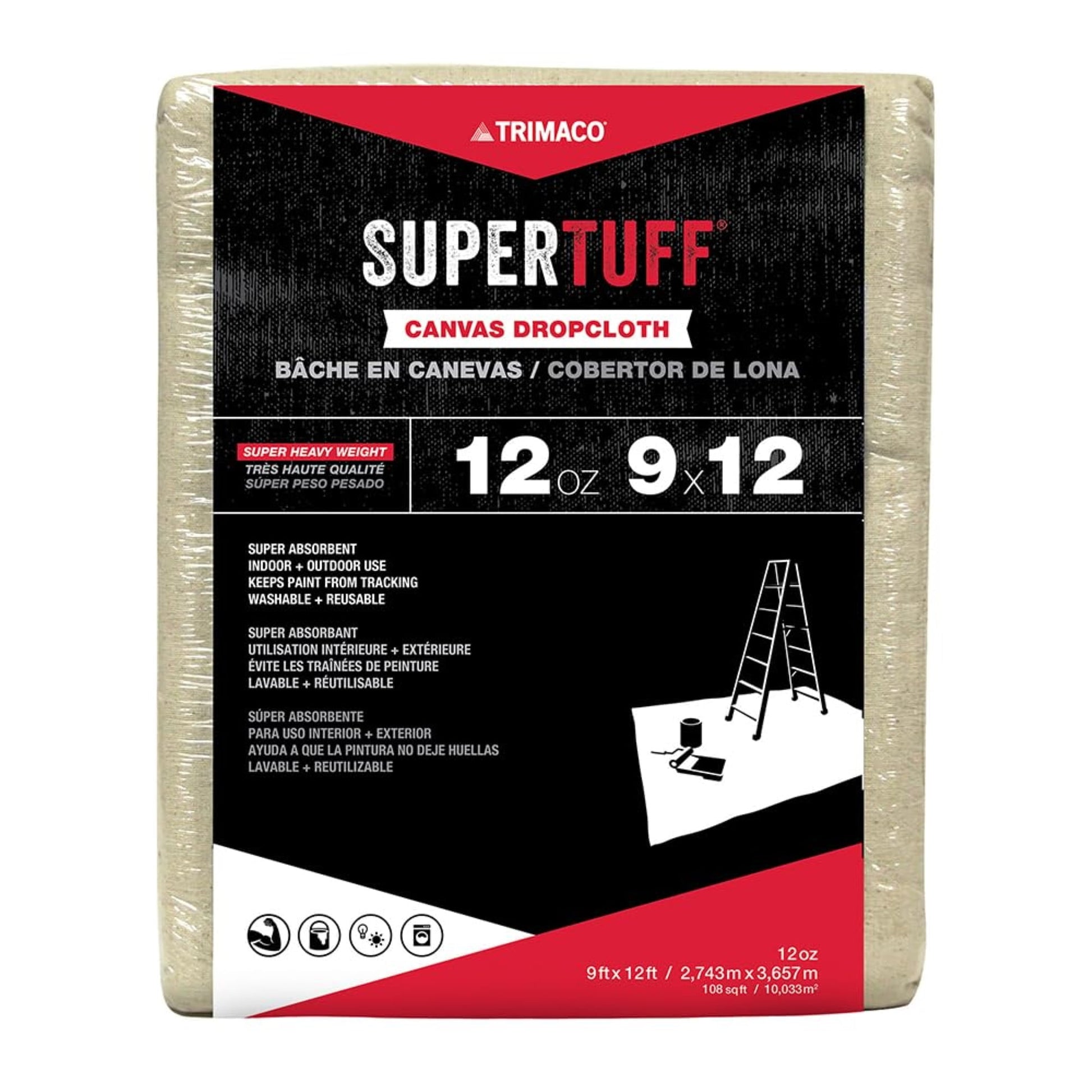 Trimaco Supertuff 9 Ft. W X 12 Ft. L 12 Canvas Drop Cloth 1 Pk