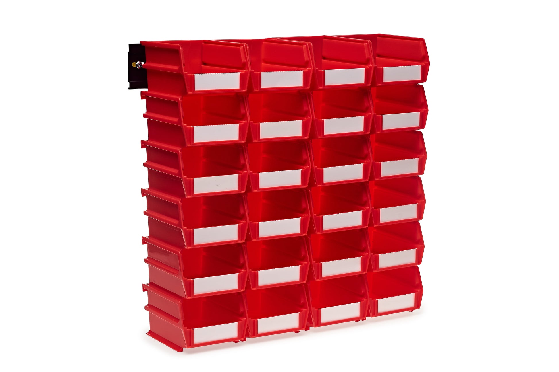Triton ProductsÂ® LocBin 26-Piece Wall Storage Unit with 5-3/8"L x 4-1/8"W x 3"H Interlocking Poly Bins, 24ct, Wall Mount Rails 8-3/4"L with Hardware, 2pk