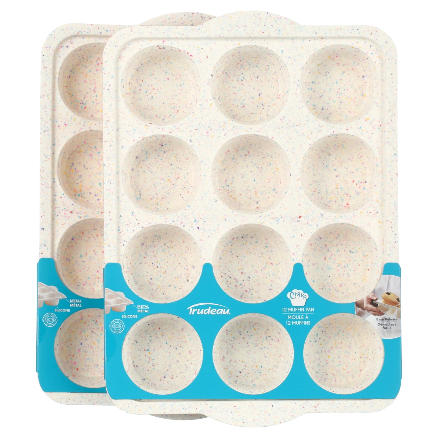 Trudeau Silicone Muffin & Cupcake Pan â€“ Perfect for Bites, Small Pies, Egg Bites, Rice Krispies Treats, Cheesecake Cups, Hash Brown Egg Nests, Mac & Cheese Cups & More