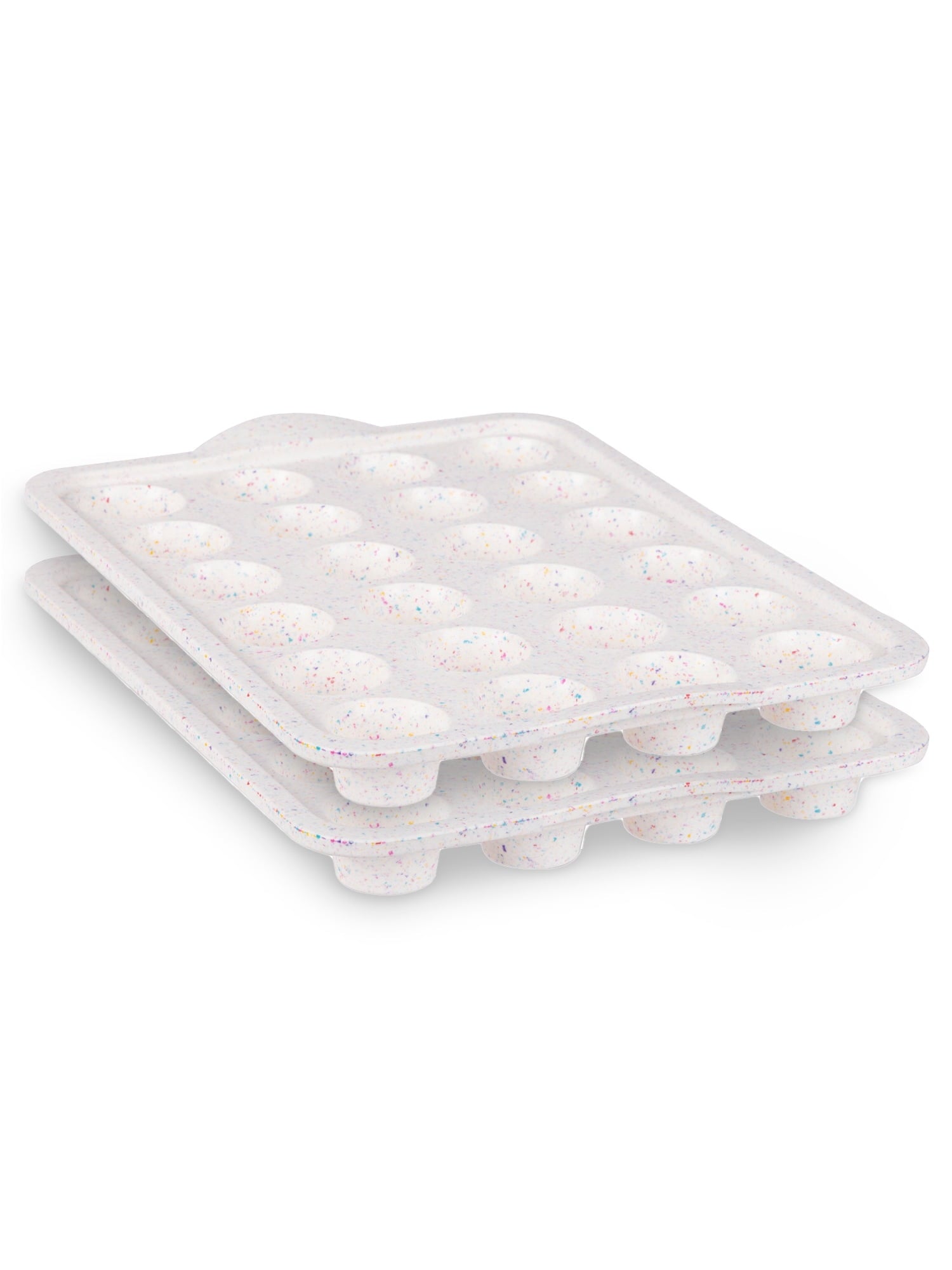 Trudeau Silicone 24 Count Mini Muffin Pan, 2 Pack, 1.75 in Diameter, Granite, Dishwasher Safe, Easy Release