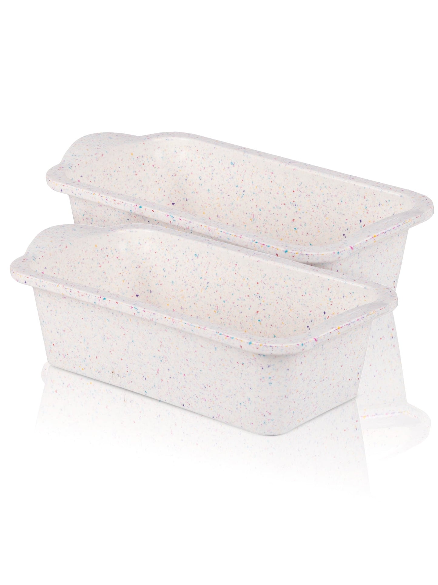 Trudeau Silicone Loaf Pan Rainbow, 2 Pack, 8.5 x 4.5 in, Granite, Dishwasher Safe, Easy Release