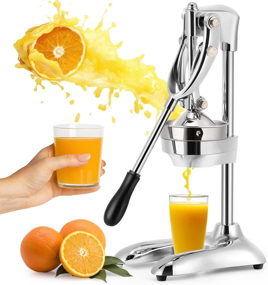 Trumoontree Manual Juicer Hand Press Professional Citrus Juicer Countertop Metal Orange Lemon Pomegranate Squeezer for Commercial Home Restaurant Use( Stainless Steel Heavy Duty Extra Large