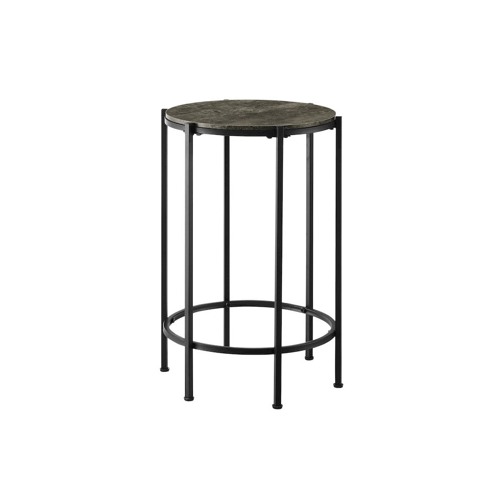 Accent Table - Side - Living Room -Nightstand - Dark Bronze Laminate - Black