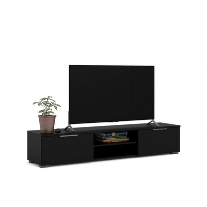 Tvilum Match 2 Drawer TV Stand with 2 Shelves, White High Gloss