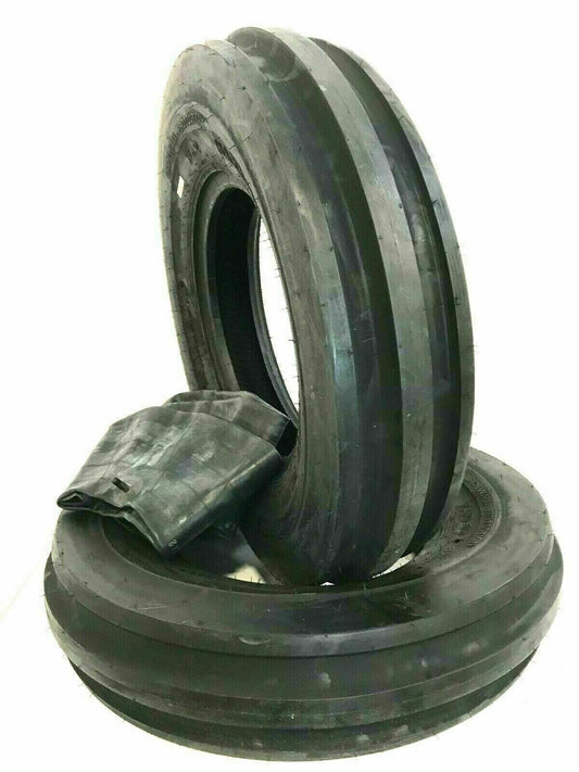 Two -5.00-15 Front Tractor Tri-rib F2 Tires With Tubes