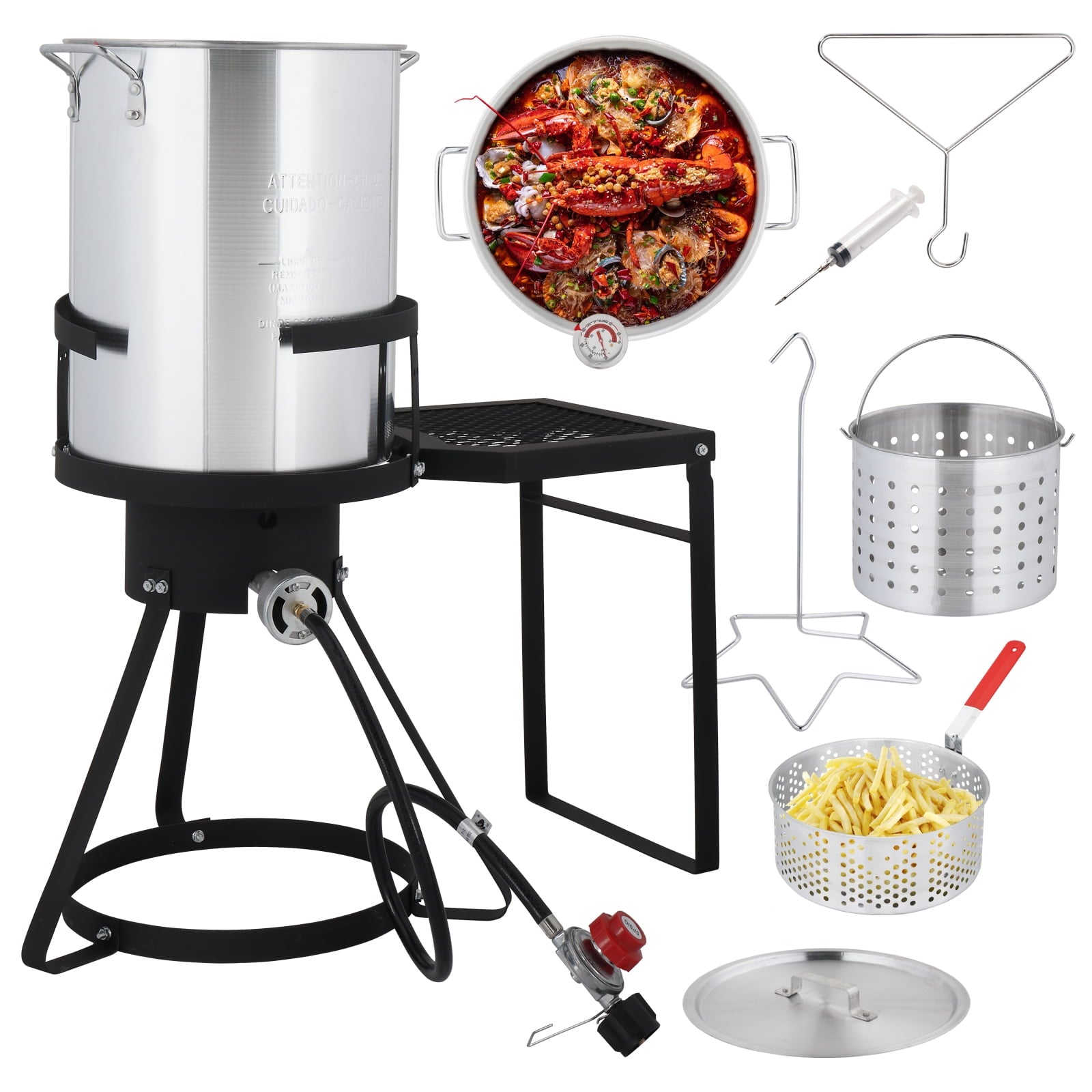 UBesGoo Turkey Fryer Pot Boiler 30qt Aluminum Outdoor Fryer Kit - Upgraded