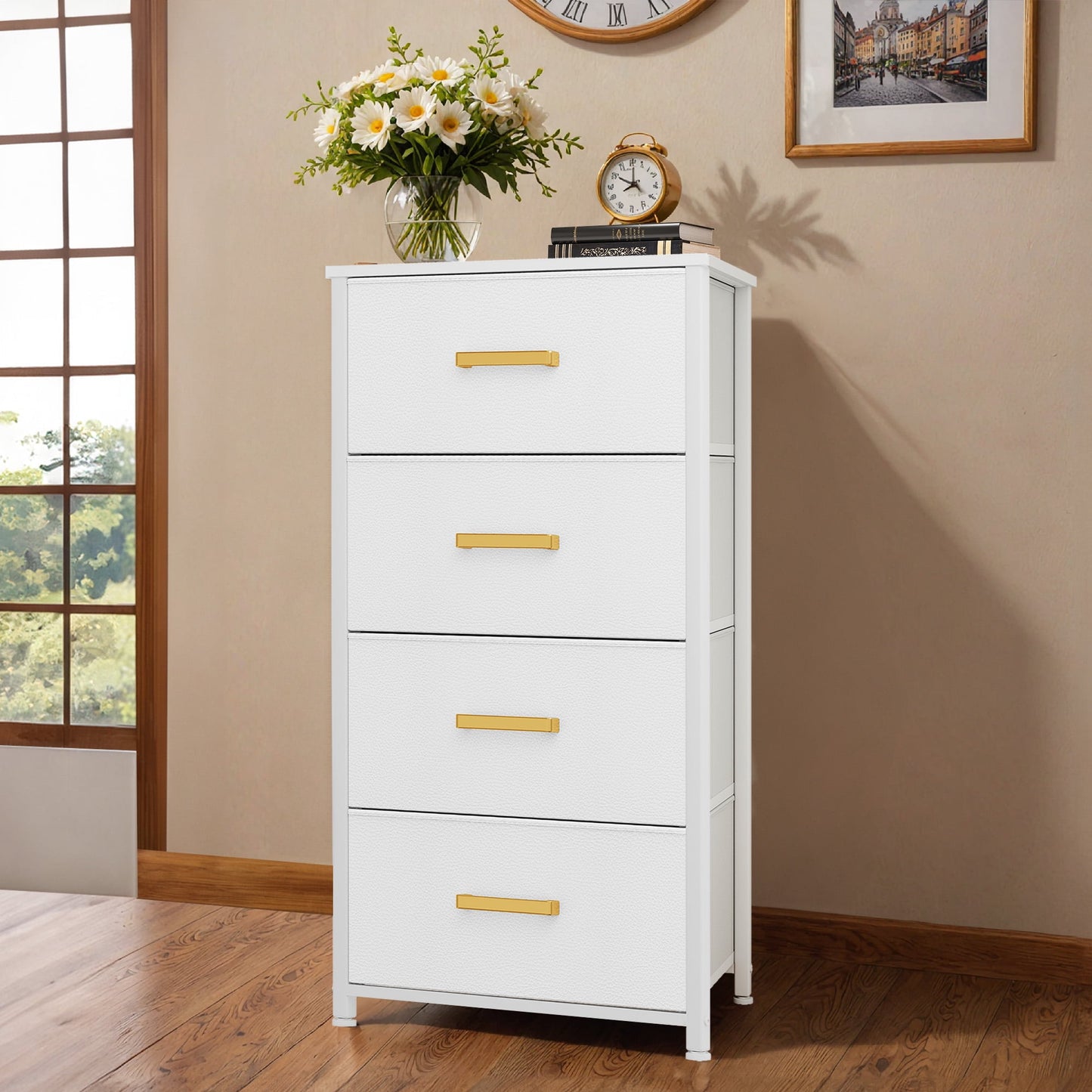Uforic 4 Drawers Fabric Storage Dresser for , Living Room, Hallway, Closets for Adult