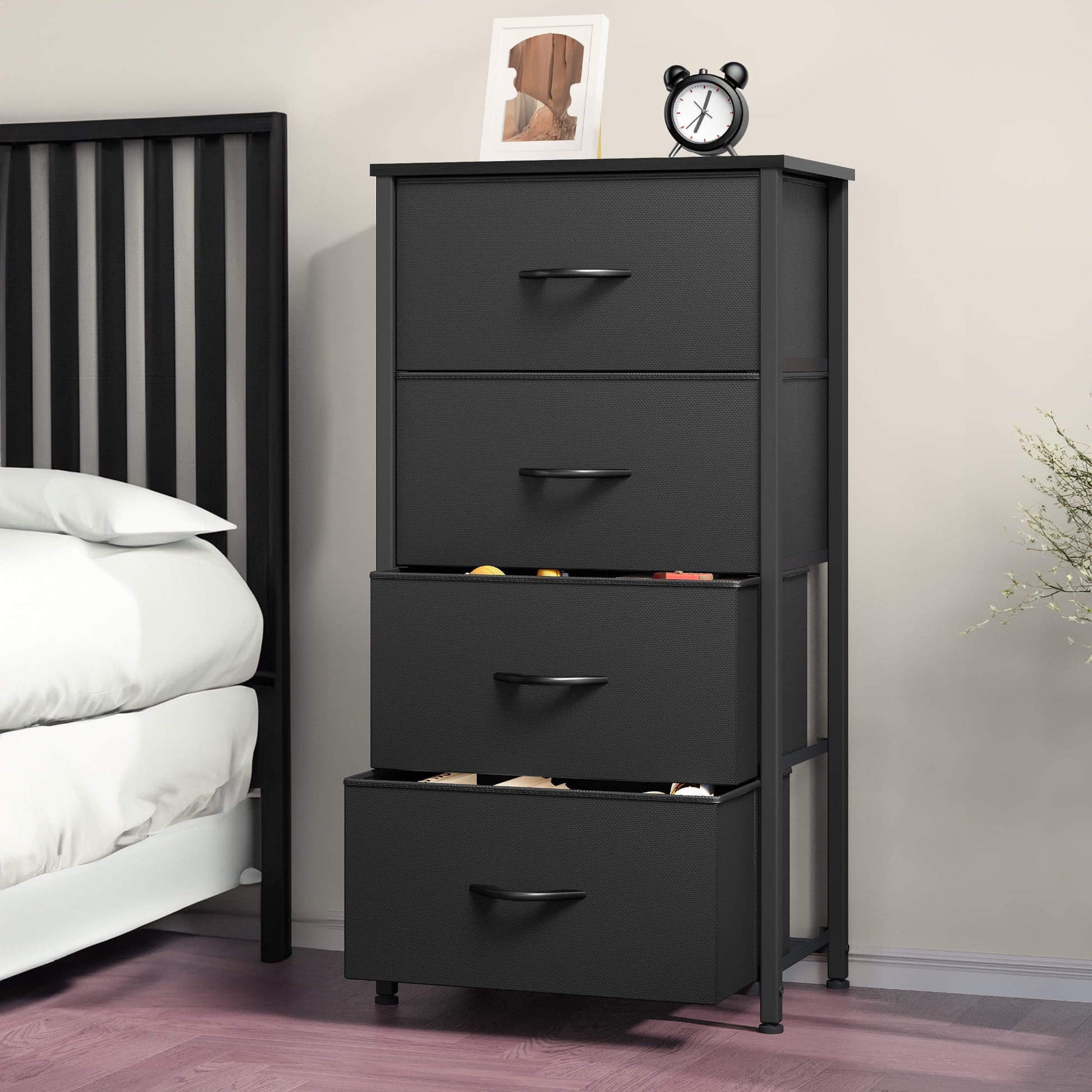 Uforic 4-Drawer Fabric Dresser, Wide Storage for & Nightstand Organizer for Adults & Teens