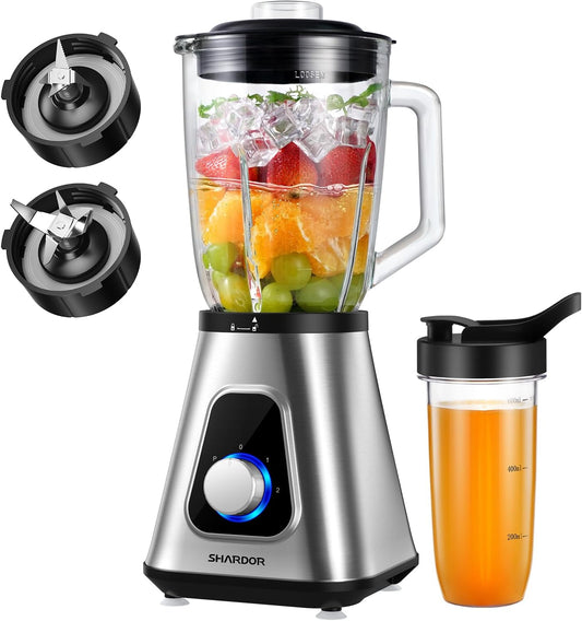 Unbranded 1200W Blenders for Smoothies and Shakes, 52 Oz Countertop Blender & 22 Oz Personal Blender Combo, New Upgraded 6-leaf Blade, 3 Adjustable Speed for Juices, Frozen Fruit Drinks, Sauces