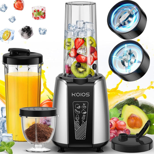 Unbranded Smoothie Blender, Max 1000w Personal Blender for Shakes and Smoothies, 12Pcs Coffee Grinder and Countertop Blenders Combo for Kitchen, Portable Smoothie Blenders with 2x22 oz To-Go Cup