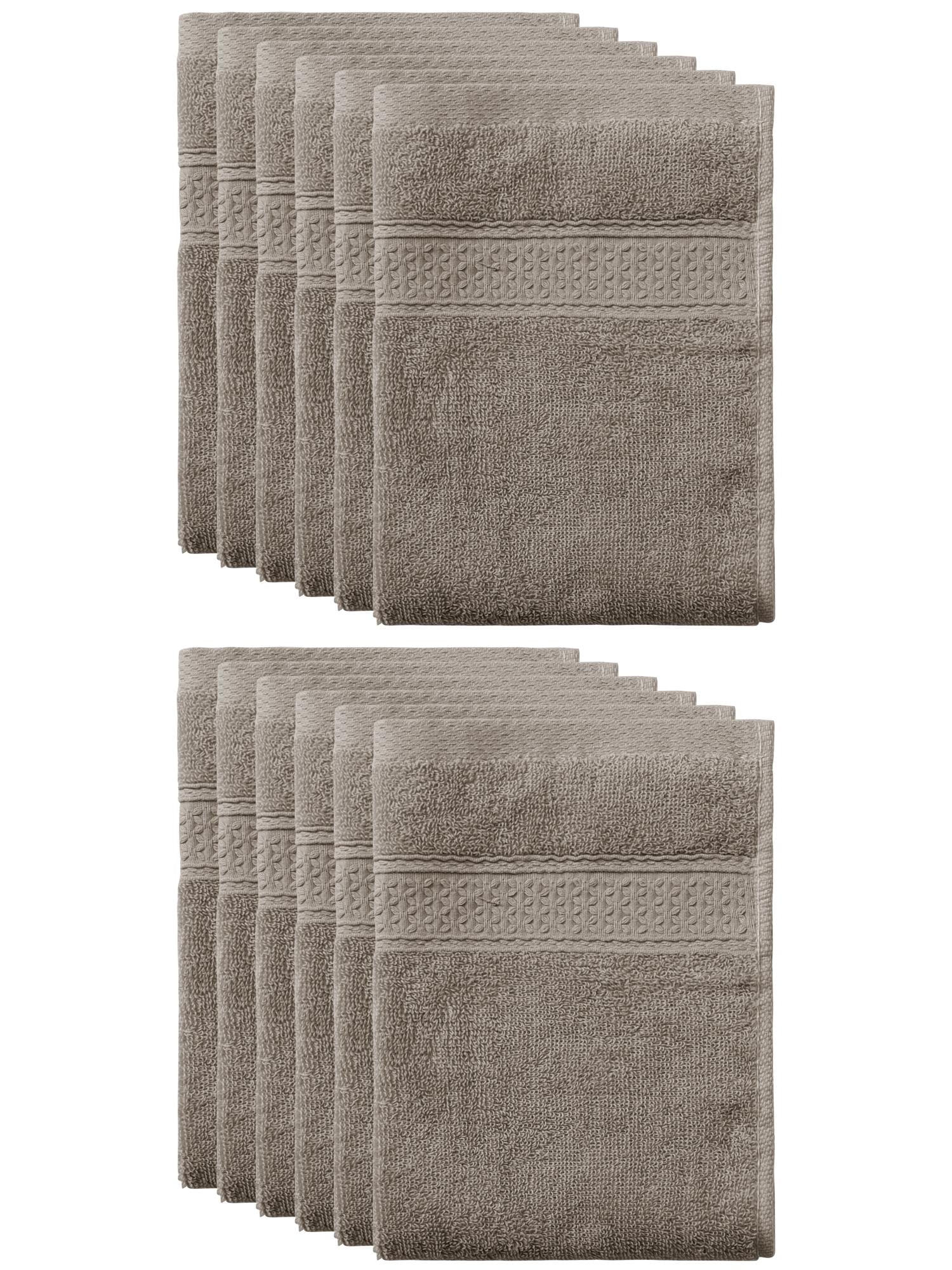 Unique Bargains 13"x13" Absorbent Cotton Dish Kitchen Plain Towels Brown
