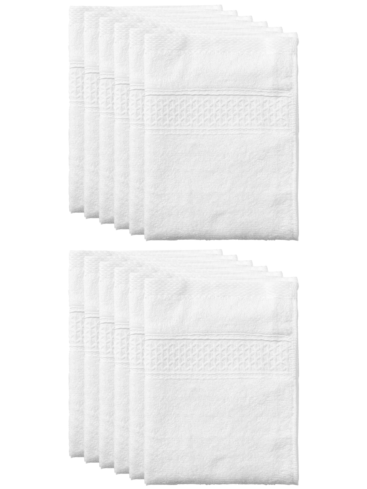 Unique Bargains 13"x13" Absorbent Cotton Dish Kitchen Plain Towels White