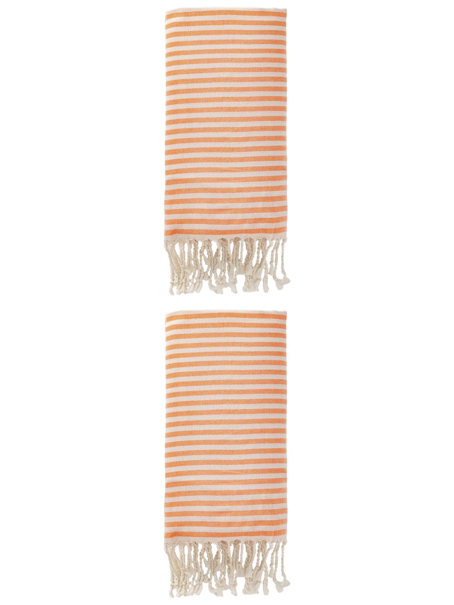 Unique Bargains 2 Pack Soft Sand Free Quick Dry Turkish Towel Orange 71"x40"