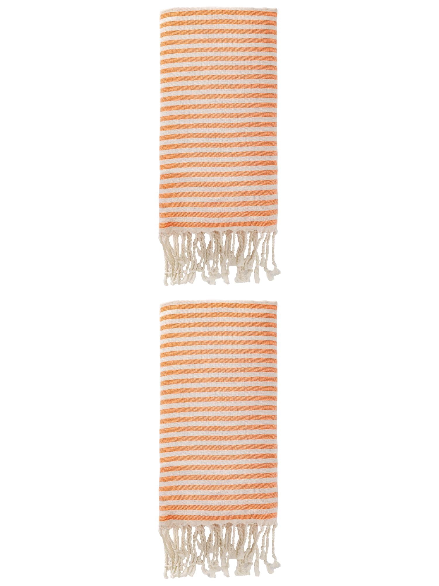 Unique Bargains 2 Pack Soft Sand Free Quick Dry Turkish Towel Green/Light Yellow 71"x40"