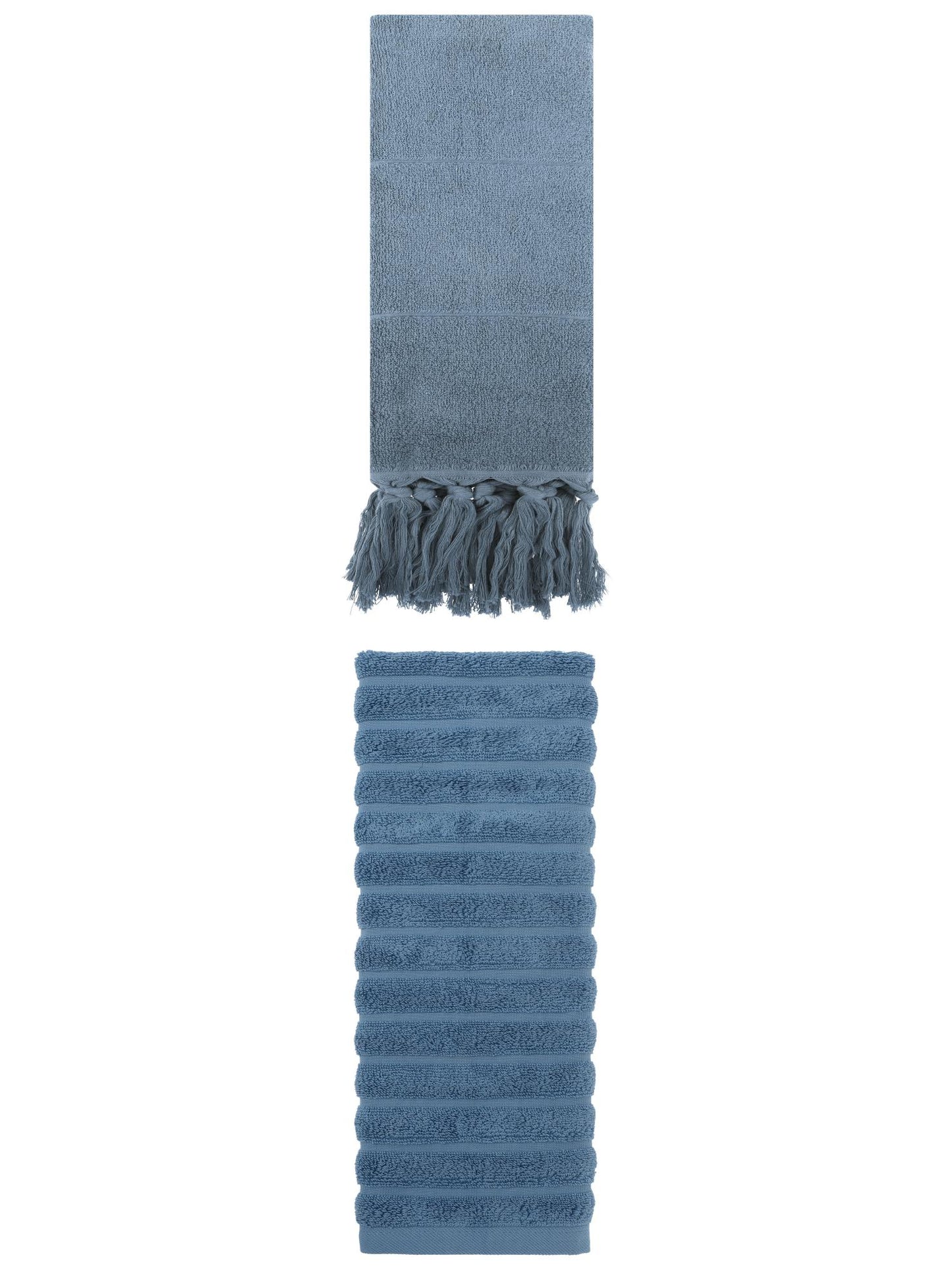 Unique Bargains 2 Pack Solid Absorbent Soft Cotton Hand Towels 14" x 30" Blue