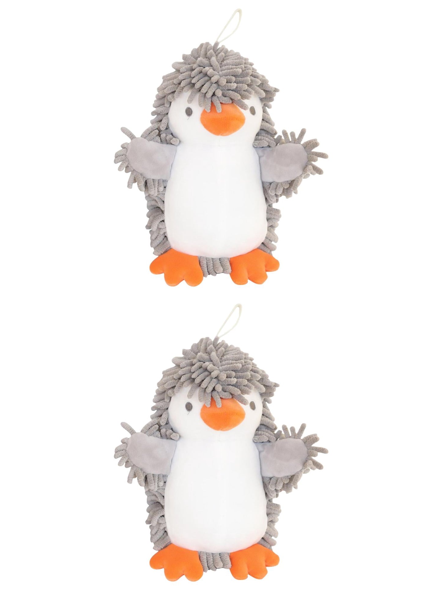 Unique Bargains 2 Pcs Cartoon Hand Towels 8" x 8" Grey