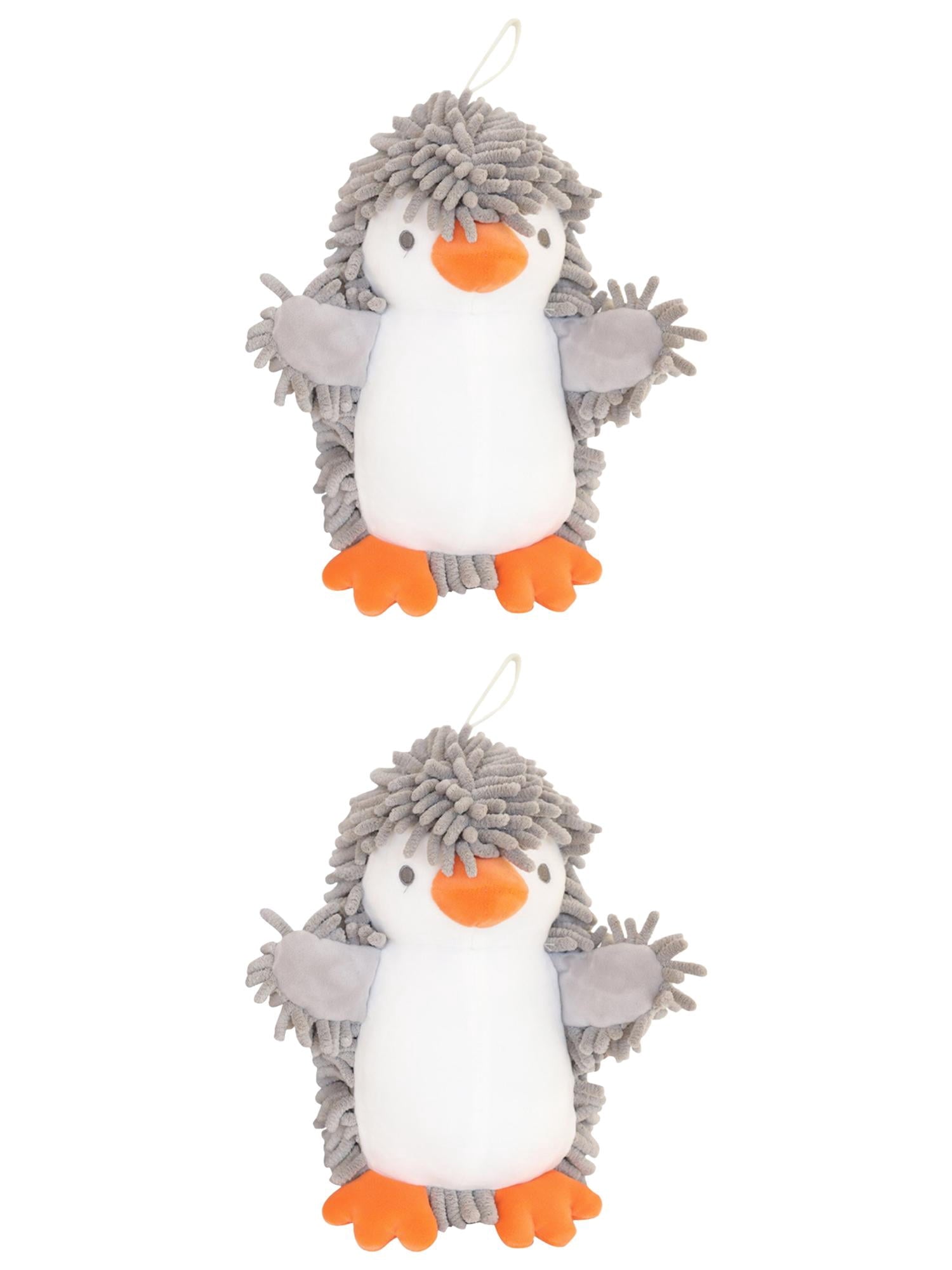 Unique Bargains 2 Pcs Cartoon Hand Towels 8" x 8" Grey