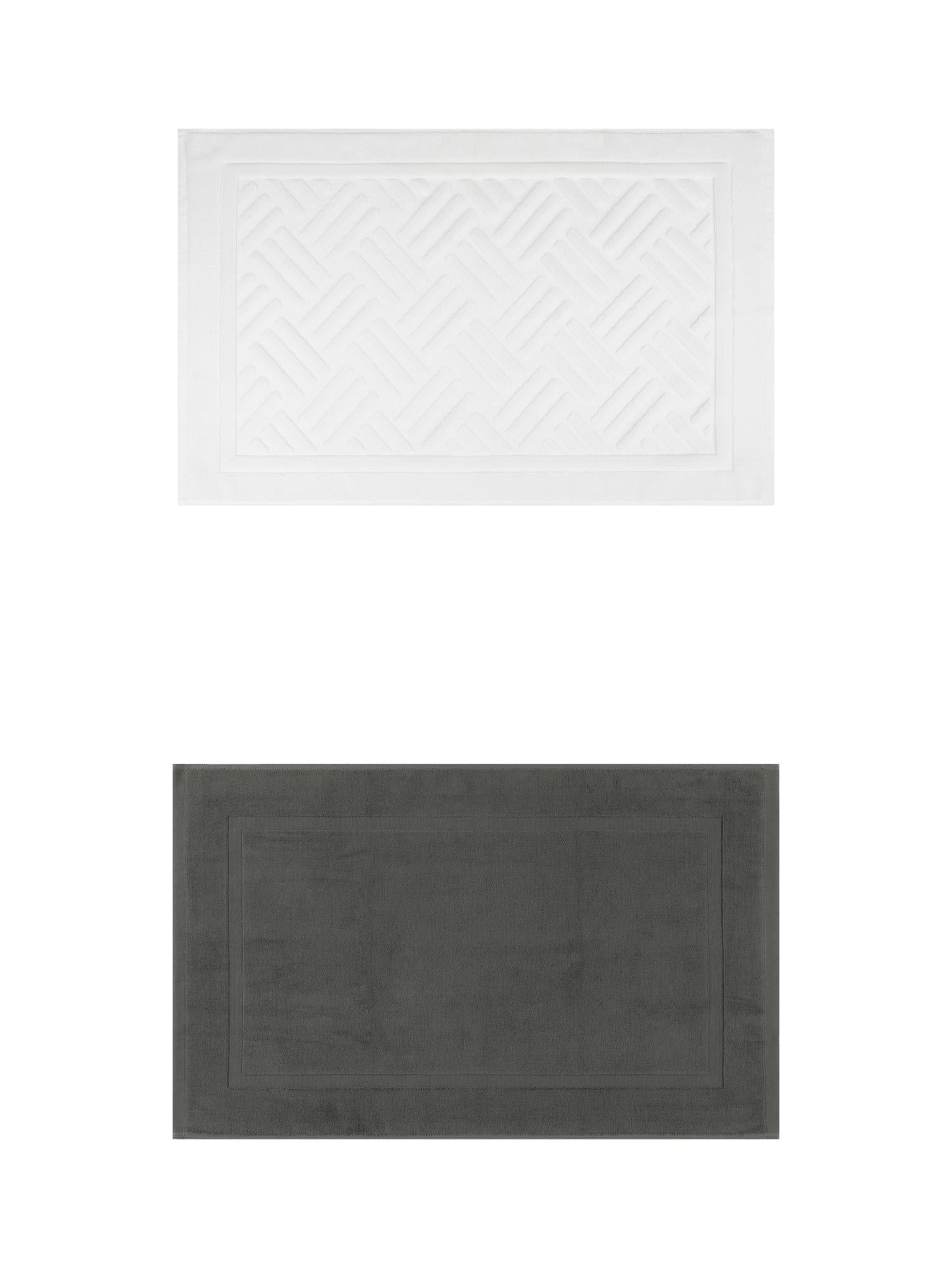 Unique Bargains 2 Pcs Cotton Banded Reversible Soft Bath Rug Grey/Beige 20" x 32"