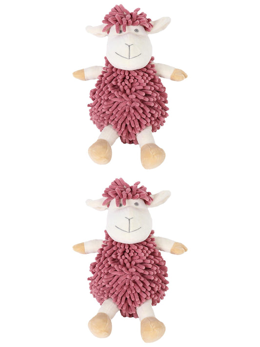 Unique Bargains 2 Pcs Sheep Hand Towels 9" x 13" Indian Red