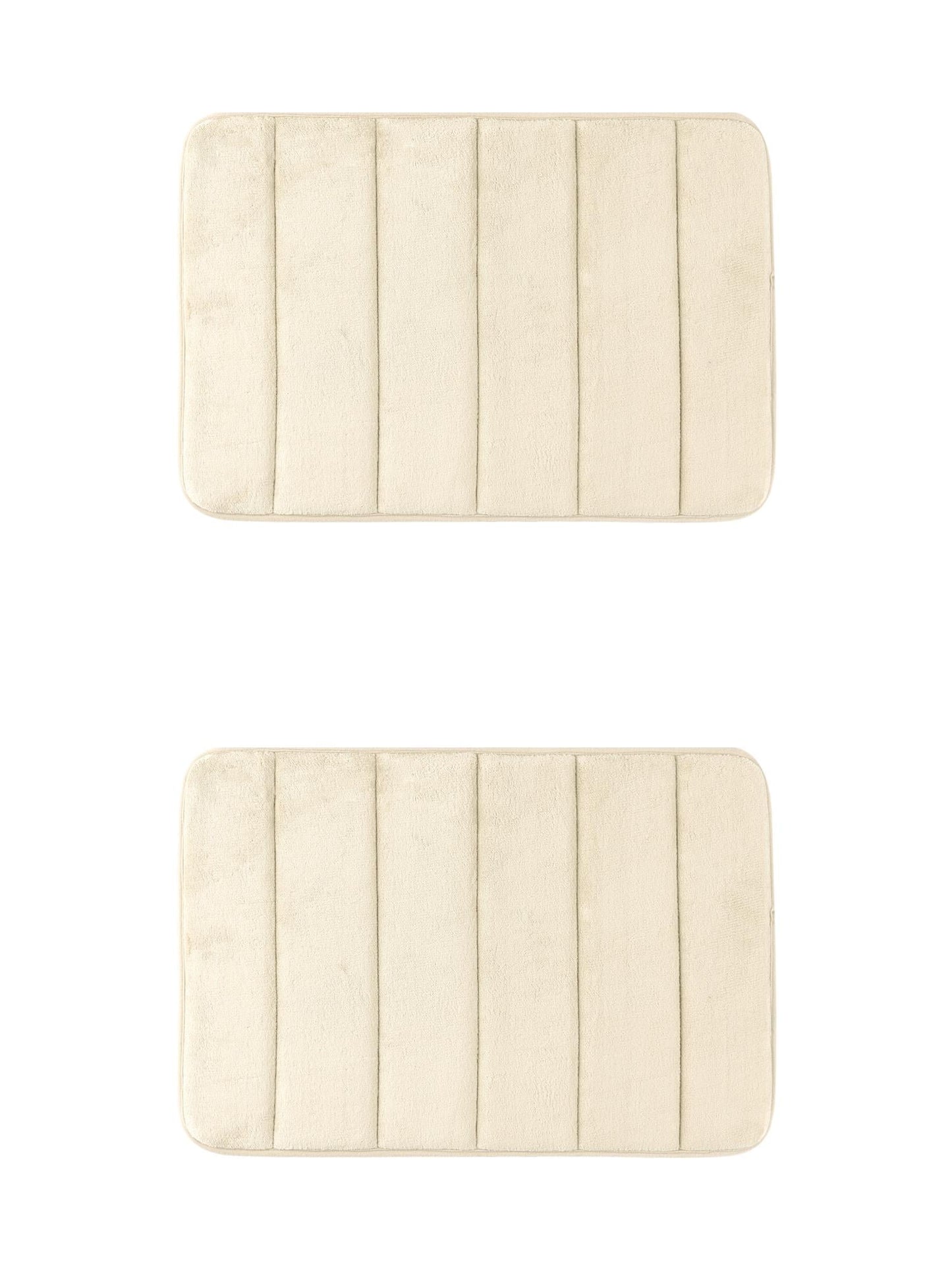 Unique Bargains 2 Pcs Soft Thick Absorbent Quick Dry Bathroom Bath Rugs Non Slip Khaki 16" x 24"