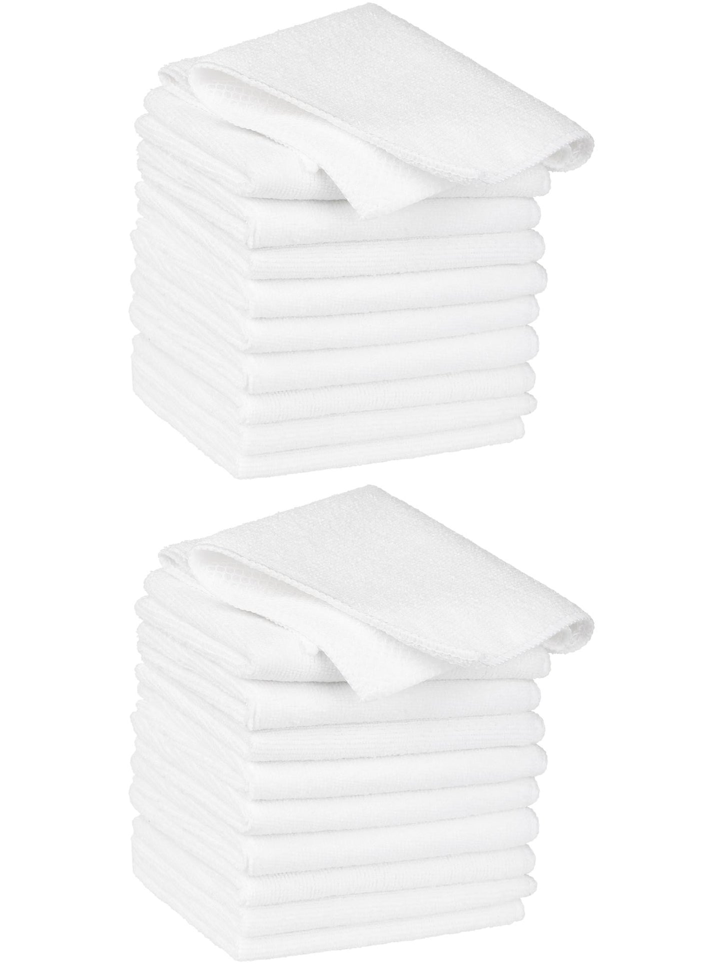 Unique Bargains 20 Pcs Kitchen Dishcloth Set Quick Dry Dish Cloths White 12" x 12"