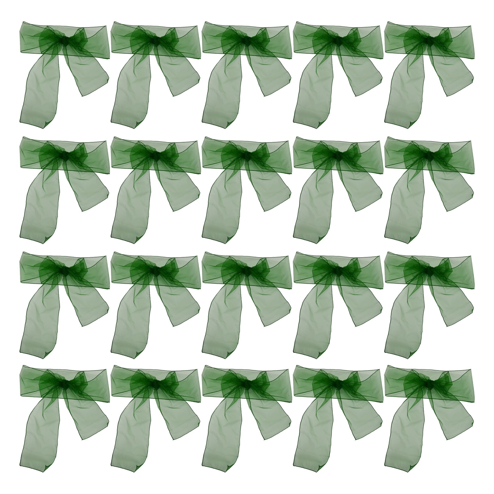 Unique Bargains 20 Pcs Organza Chair Sashes Self Tie Chair Ribbons for Events