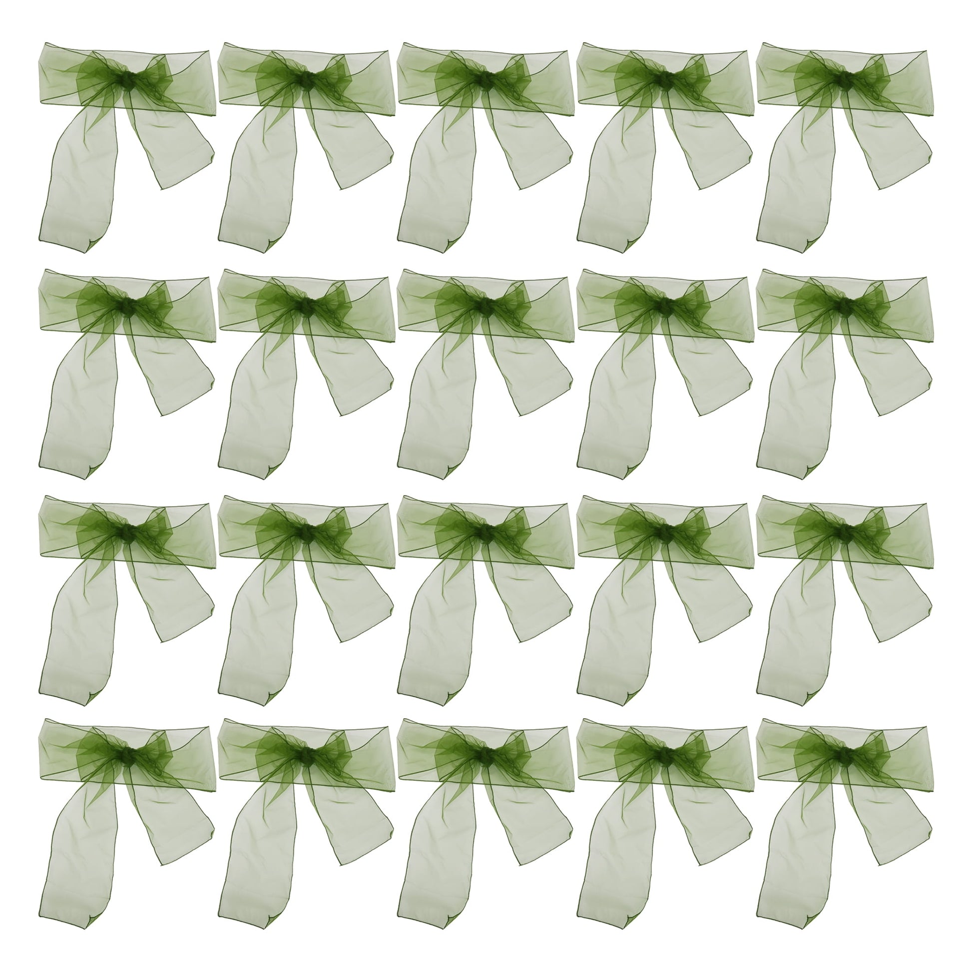 Unique Bargains 20 Pcs Organza Chair Sashes Self Tie Chair Ribbons for Wedding Banquet