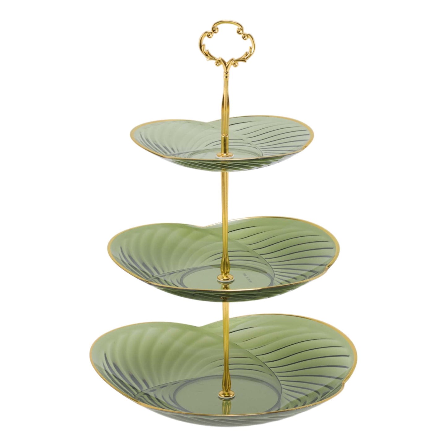Unique Bargains 3 Tier Dessert Cupcake Stand Holder with Tiered Tray Green