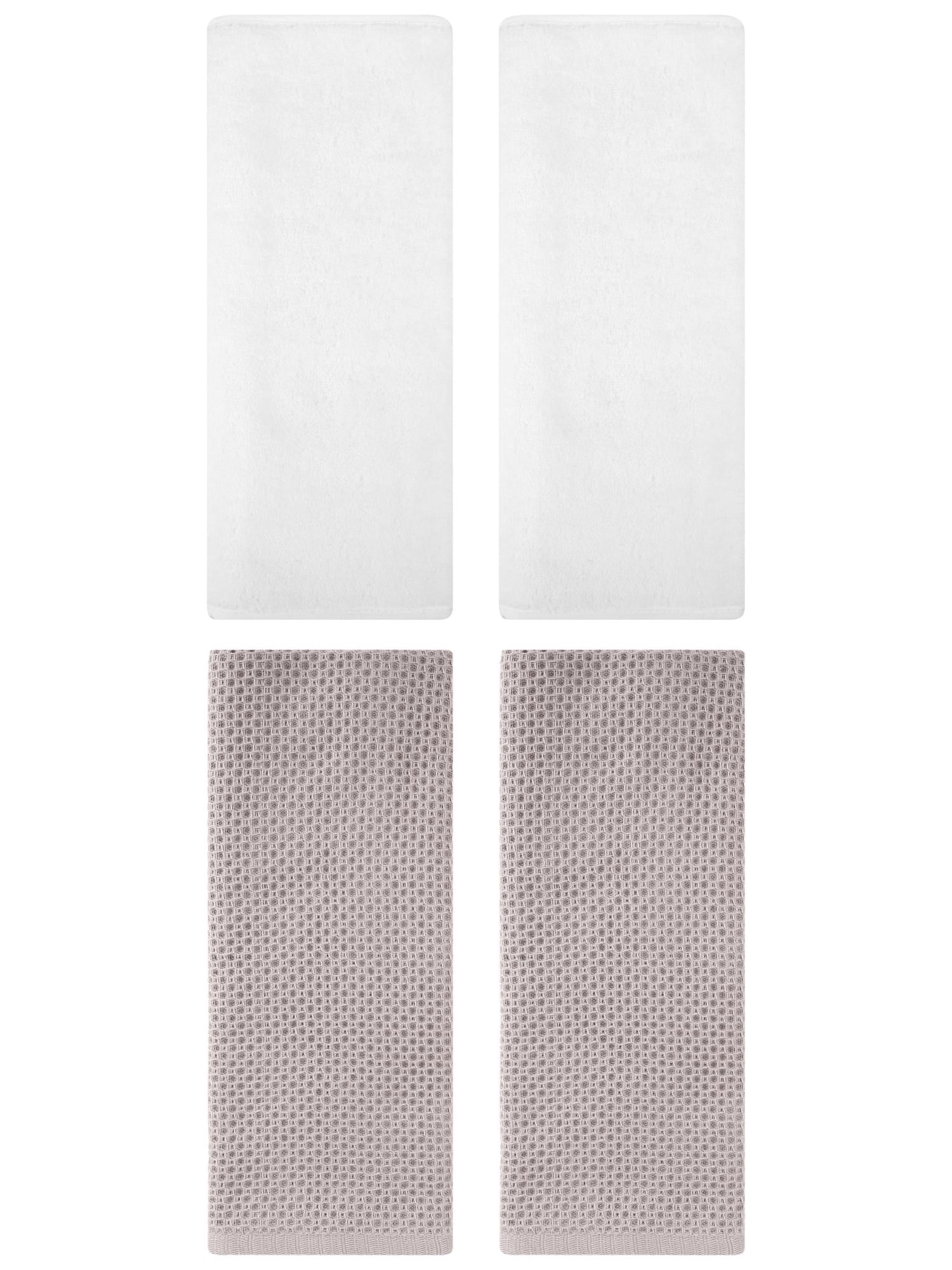 Unique Bargains 4 Pcs Cotton Hand Towels 13" x 30" Camel/White