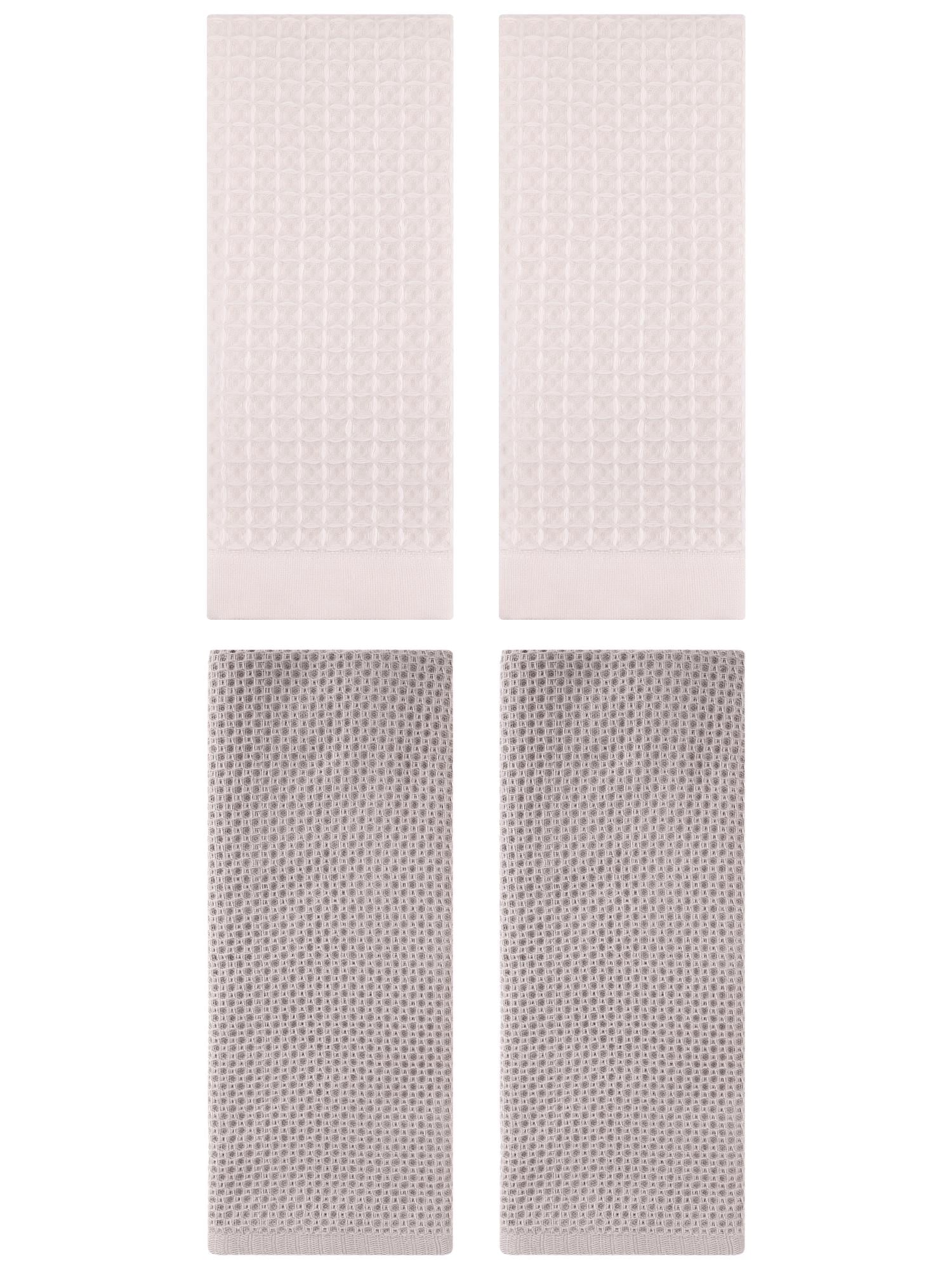 Unique Bargains 4 Pcs Soft Waffle Hand Towel Camel/Beige 13" x 30"/14" x 30"