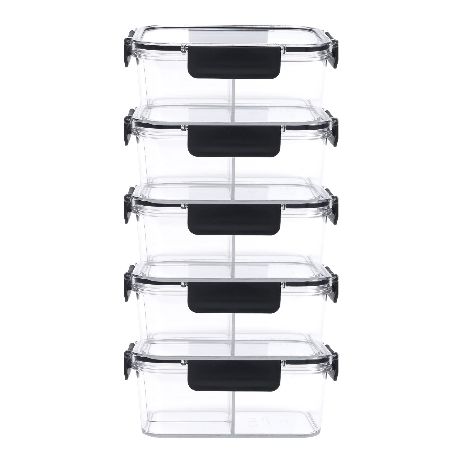 Unique Bargains 5 Packs Food Storage Containers Leakproof Lunch Box 27 oz With-Grid