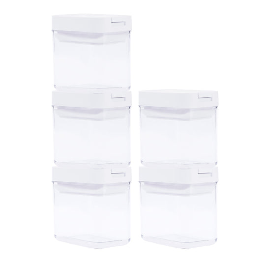 Unique Bargains 5 Pcs Airtight Food Storage Containers 13 oz Transparent