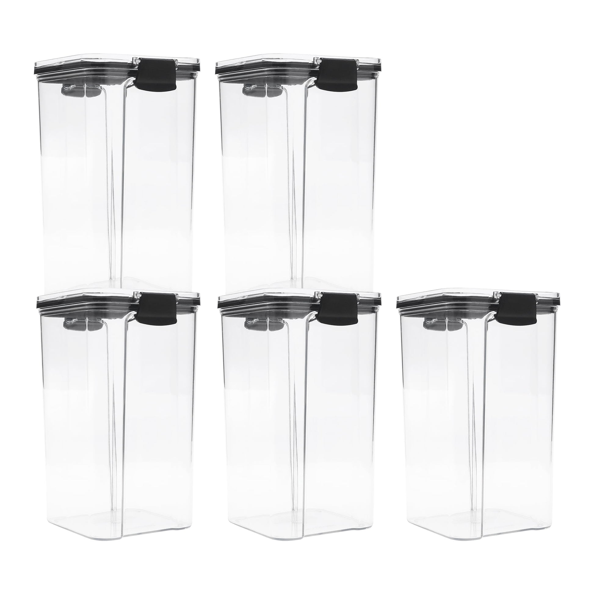 Unique Bargains 5 Pcs Airtight Food Storage Containers 44 oz Transparent